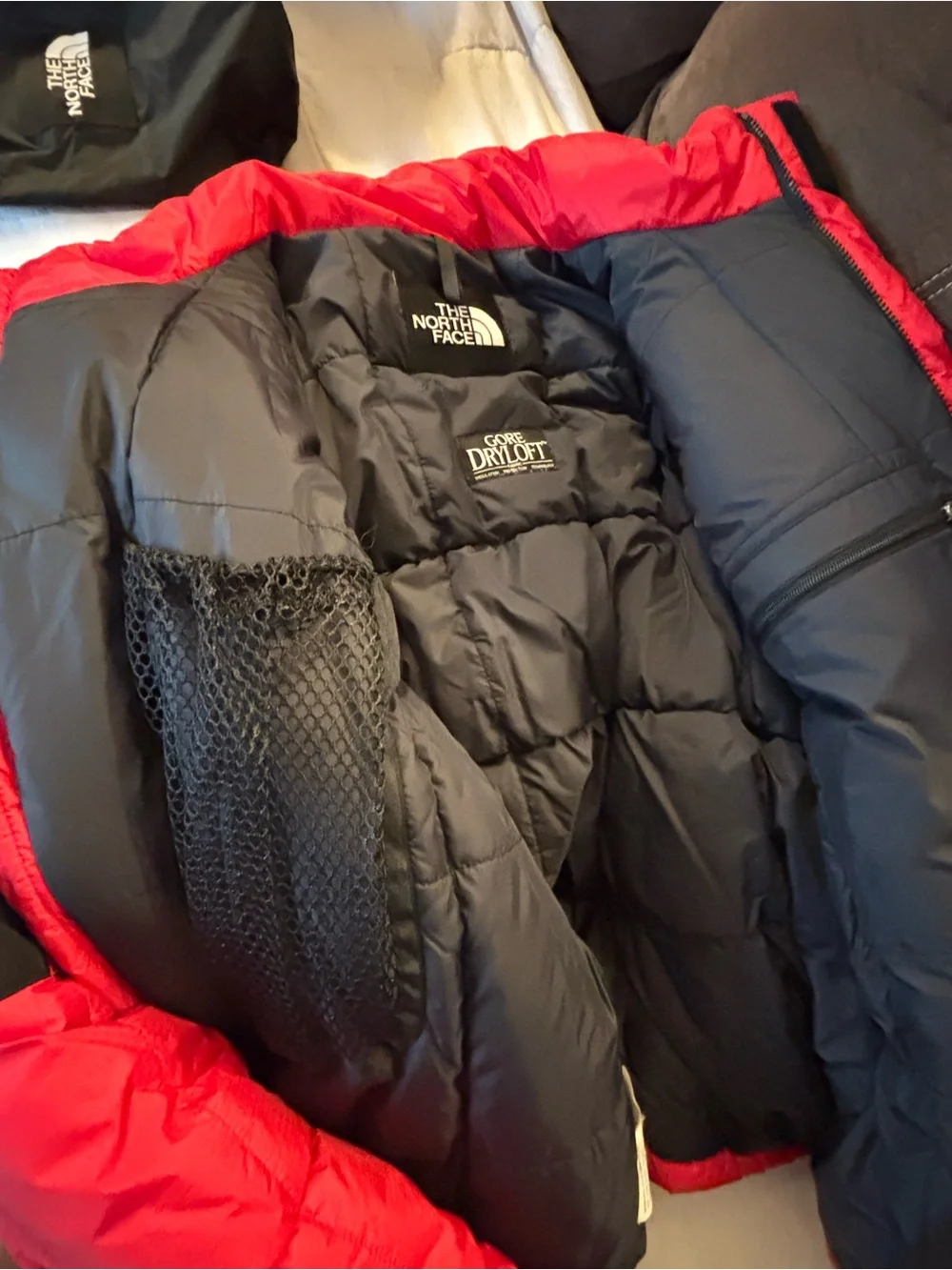 The North Face Red and Black Puffer Jacket. Mint 1996 Gore Dryloft, with hood